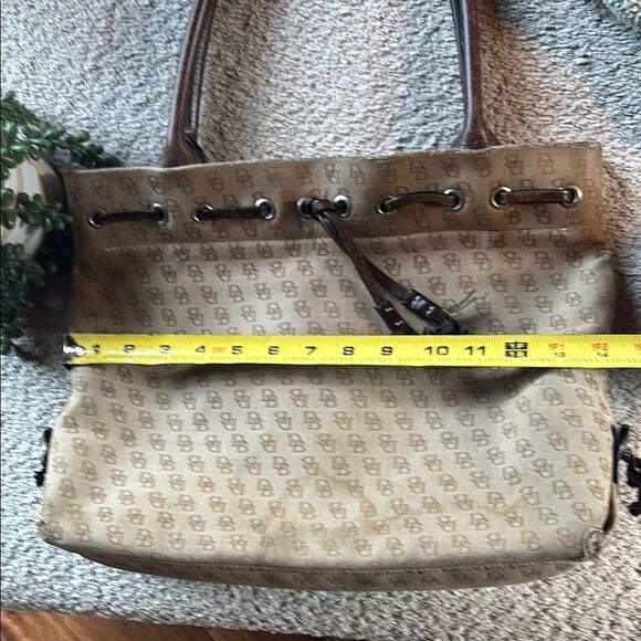 Dooney and Bourke Signature DB Leather tassel Tote Bag - Picture 12 of 14